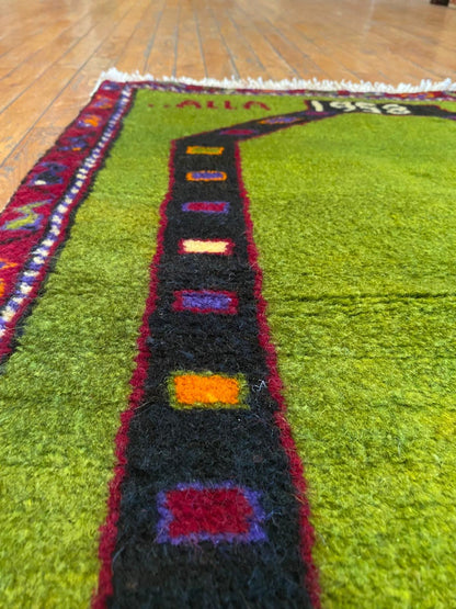 Green Anatolian Handmade Rug Cappadocia Rug Collection