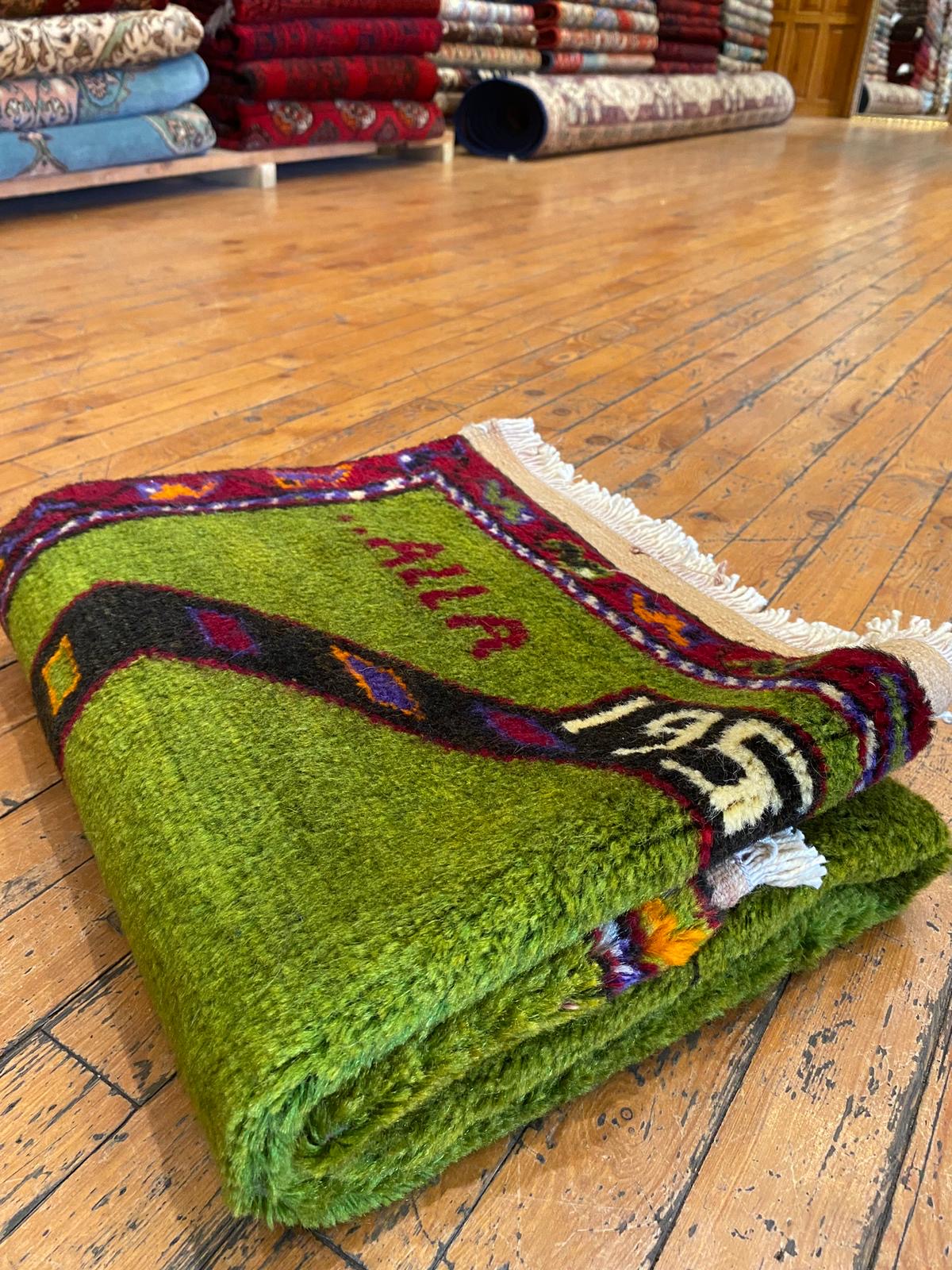 Green Anatolian Handmade Rug Cappadocia Rug Collection