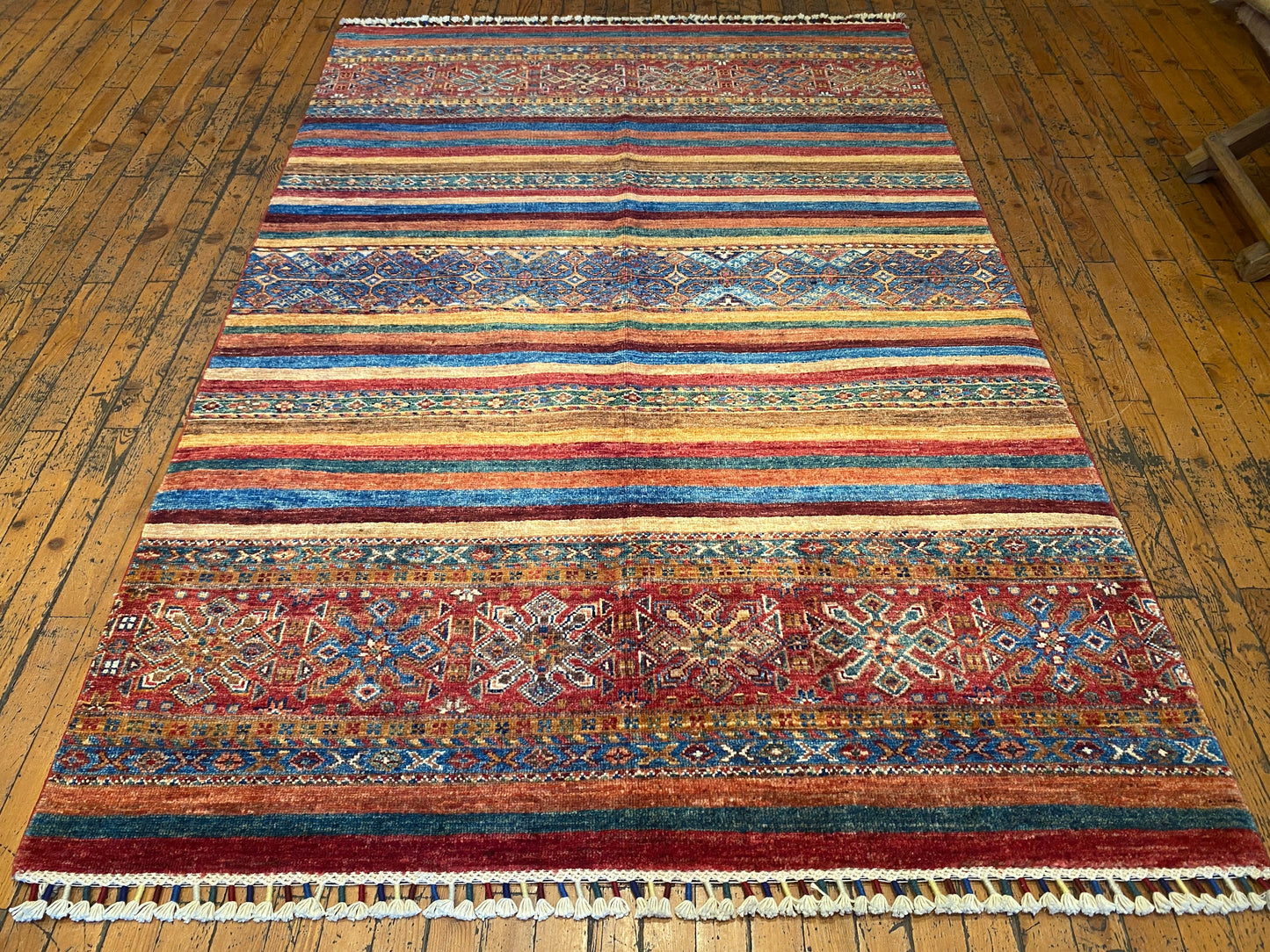 Stripe Pattern Handmade Rug 4x6 - Premium Wool Carpet | Free Shipping Cappadocia Rug Collection