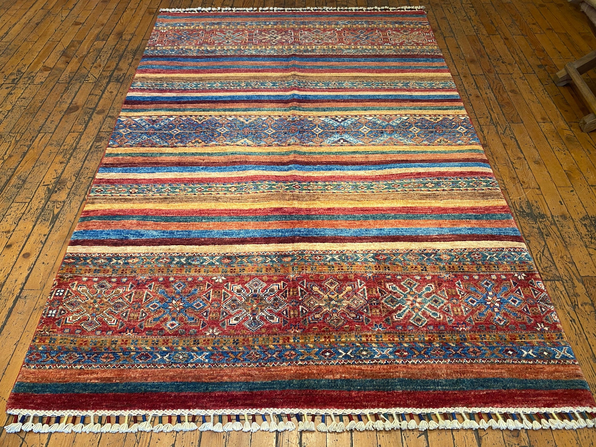 Stripe Pattern Handmade Rug 4x6 - Premium Wool Carpet | Free Shipping Cappadocia Rug Collection