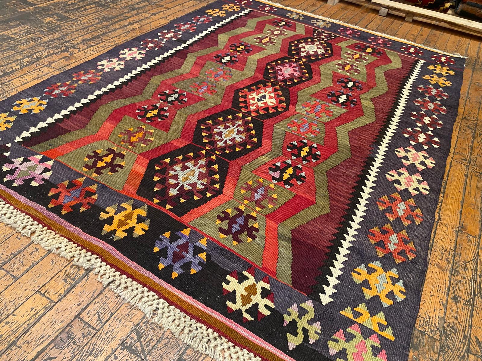 Tribal Area Handmade Turkish Kilim ,Wall Hanging Kilim Cappadocia Rug Collection