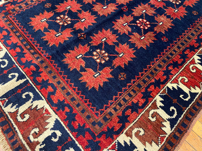 Geometric Handwoven Area Turkish Rug 4x6ft