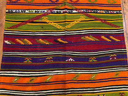 Vintage Anatolian Kilim with Natural Dyes and Unique Motifs Cappadocia Rug Collection