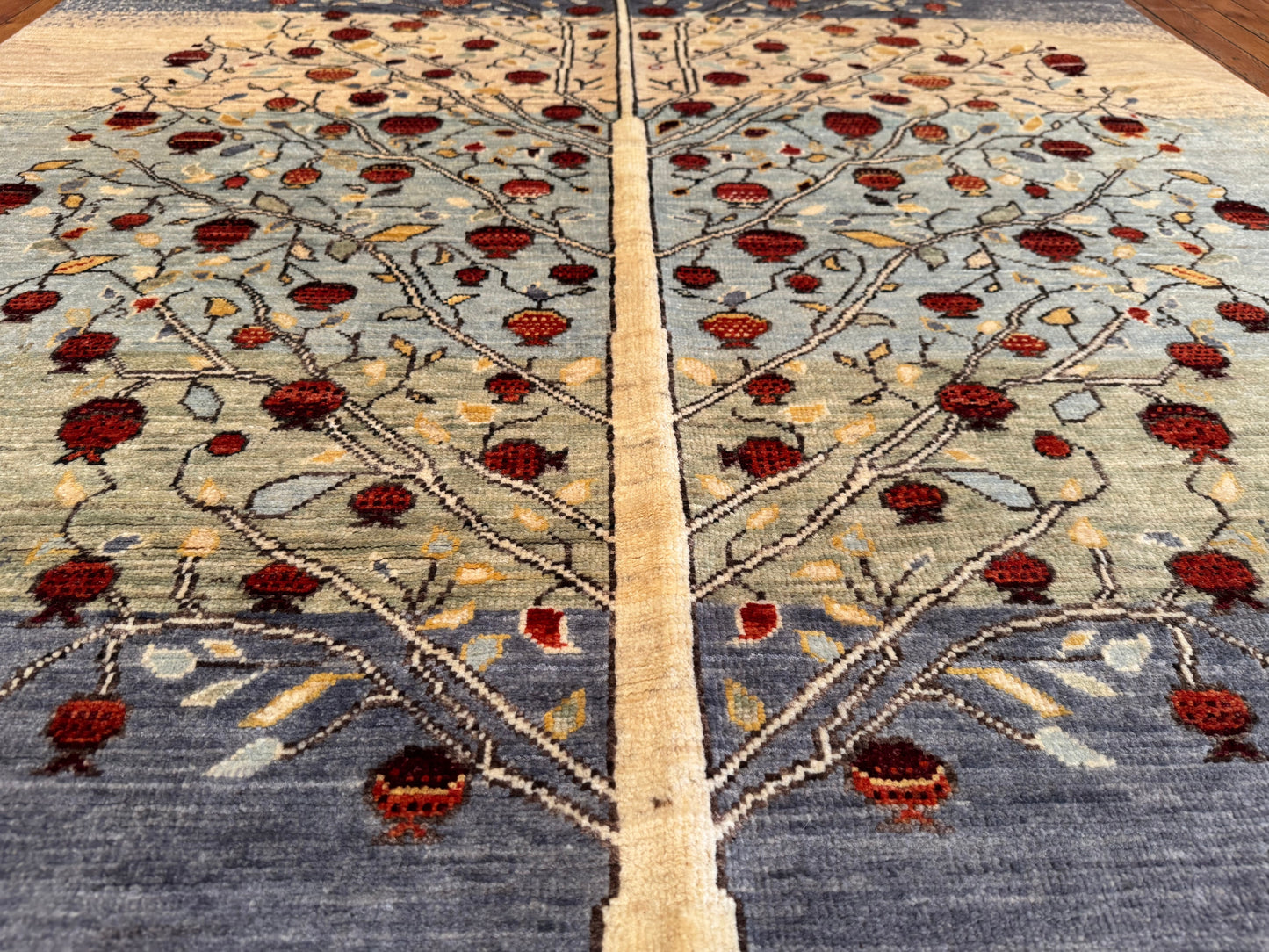 Handwoven Wool Rug – Tree of Life Design, Oriental Handmade Carpet 5x7ft Cappadocia Rug Collection