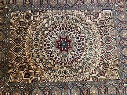 Hand-Knotted Pure Wool Oriental Rug with Geometric Pattern 5”x7”ft