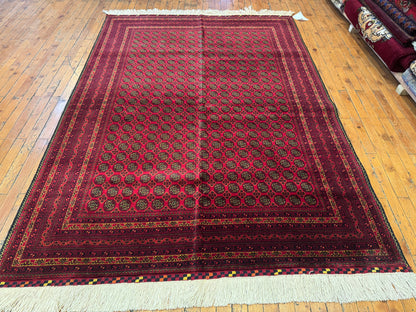 Dark Red Bukhara Natural Handmade Carpet 5x7ft Cappadocia Rug Collection