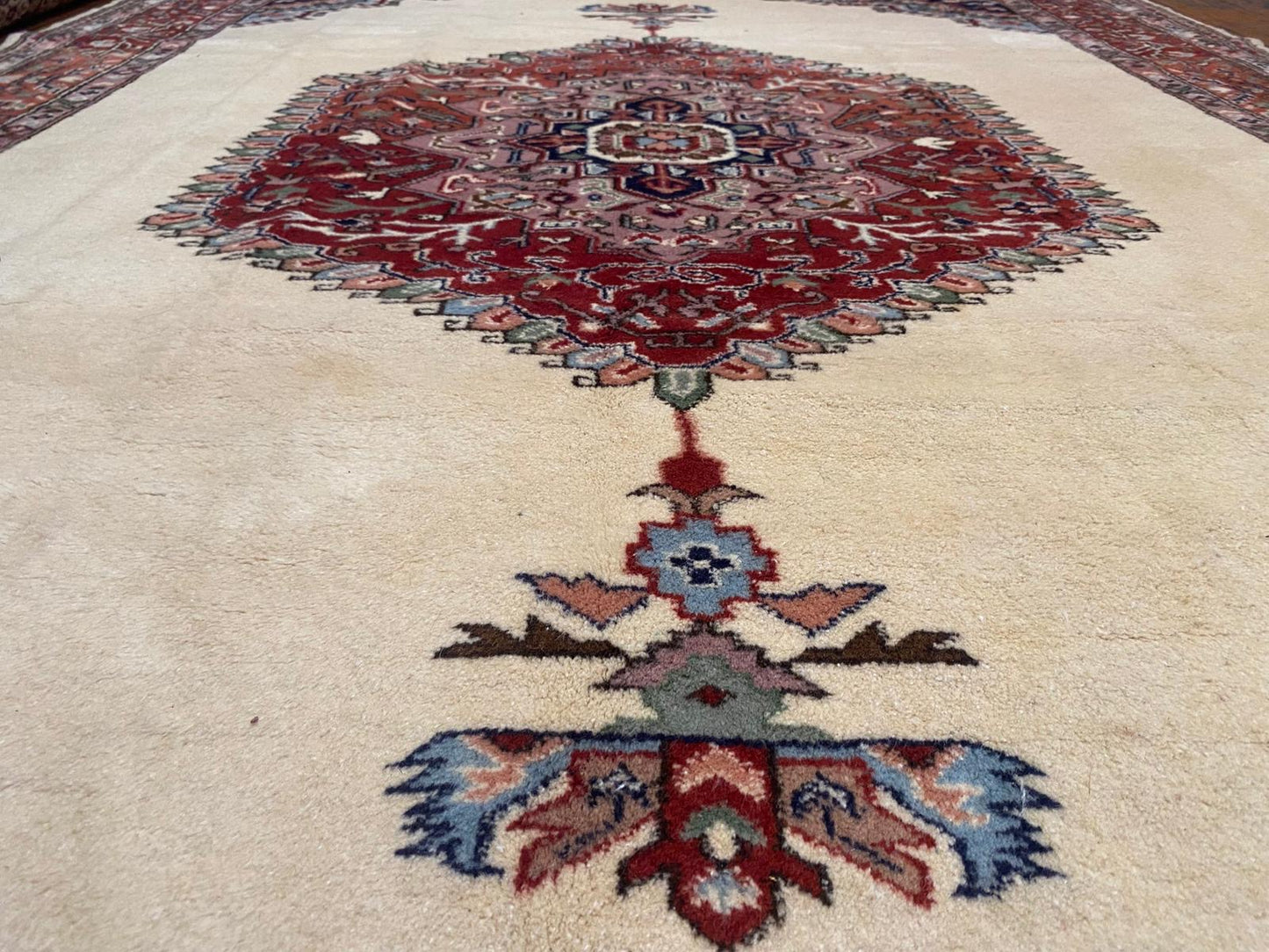 Beige Anatolian Handmade Area Carpet 7x10ft Cappadocia Rug Collection