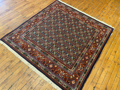Hereke Square Rug 4x4 ft - Handwoven Turkish Carpet Premium Quality Cappadocia Rug Collection
