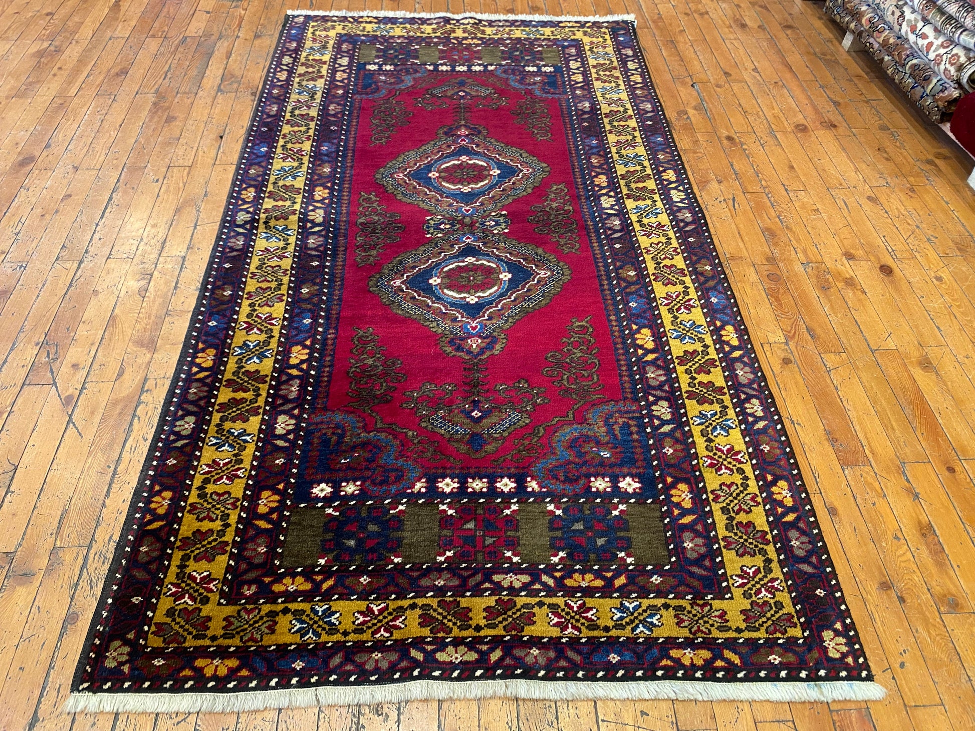 Cappadocia Yahyali Anatolian Turkish Rug 4x6 ft - Handwoven Vintage Wool Carpet Cappadocia Rug Collection