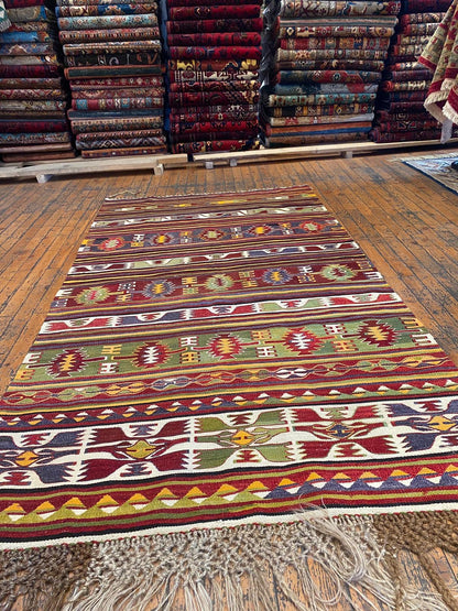 Nomadic Turkish Area Handmade Kilim Rug Cappadocia Rug Collection