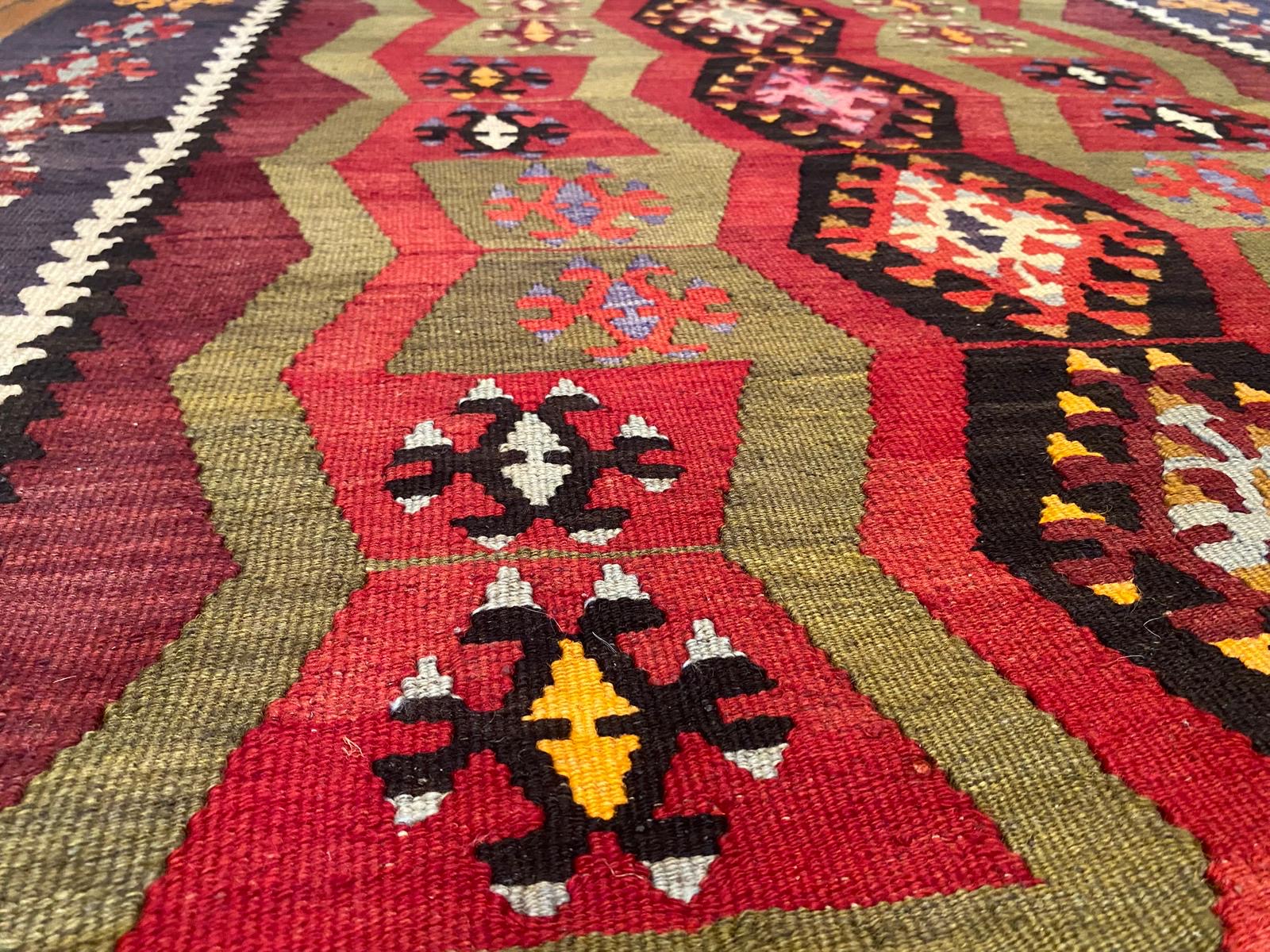 Tribal Area Handmade Turkish Kilim ,Wall Hanging Kilim Cappadocia Rug Collection