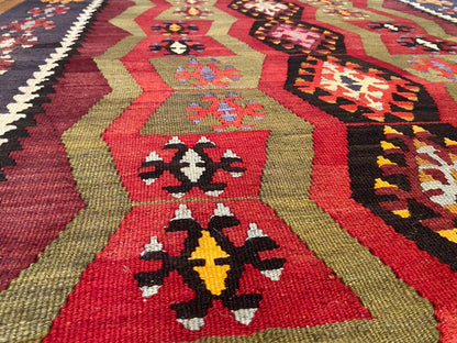 Tribal Area Handmade Turkish Kilim ,Wall Hanging Kilim Cappadocia Rug Collection