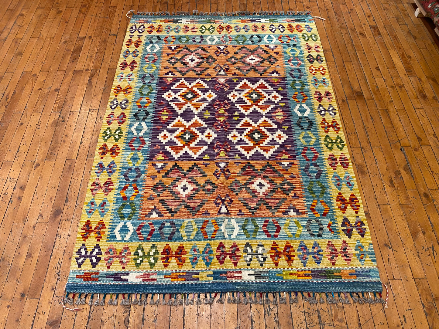 Handmade Are Kilim Rug 4x6 ft | Authentic Turkish Flatweave Carpet | 125x180 cm Cappadocia Rug Collection