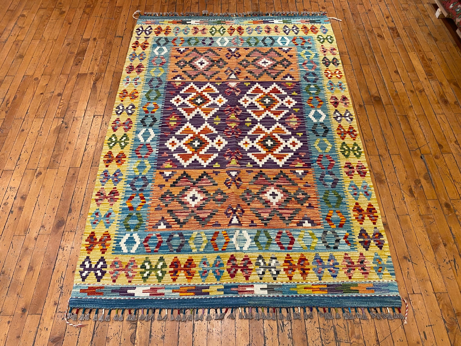Handmade Are Kilim Rug 4x6 ft | Authentic Turkish Flatweave Carpet | 125x180 cm Cappadocia Rug Collection