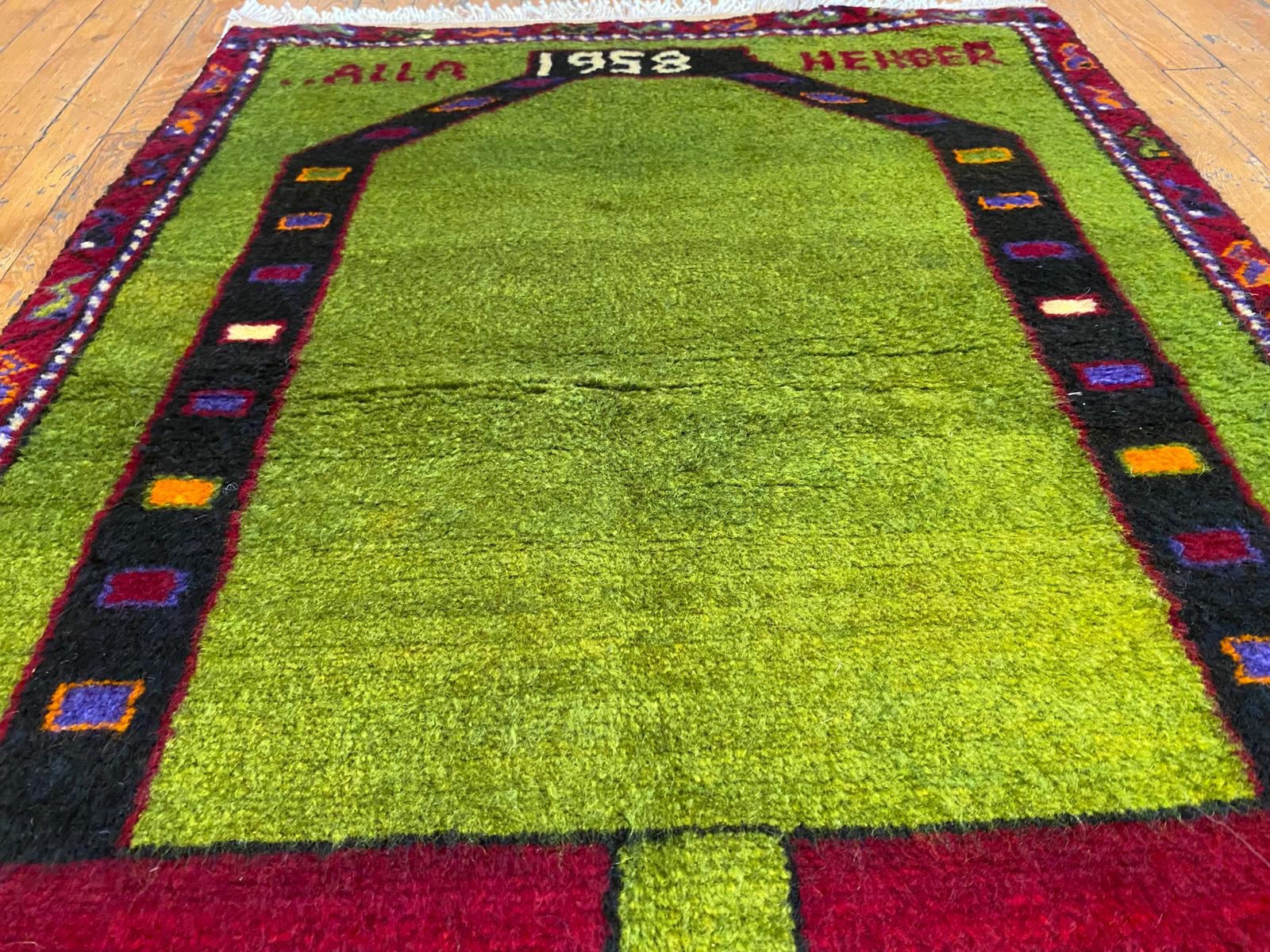 Green Anatolian Handmade Rug Cappadocia Rug Collection