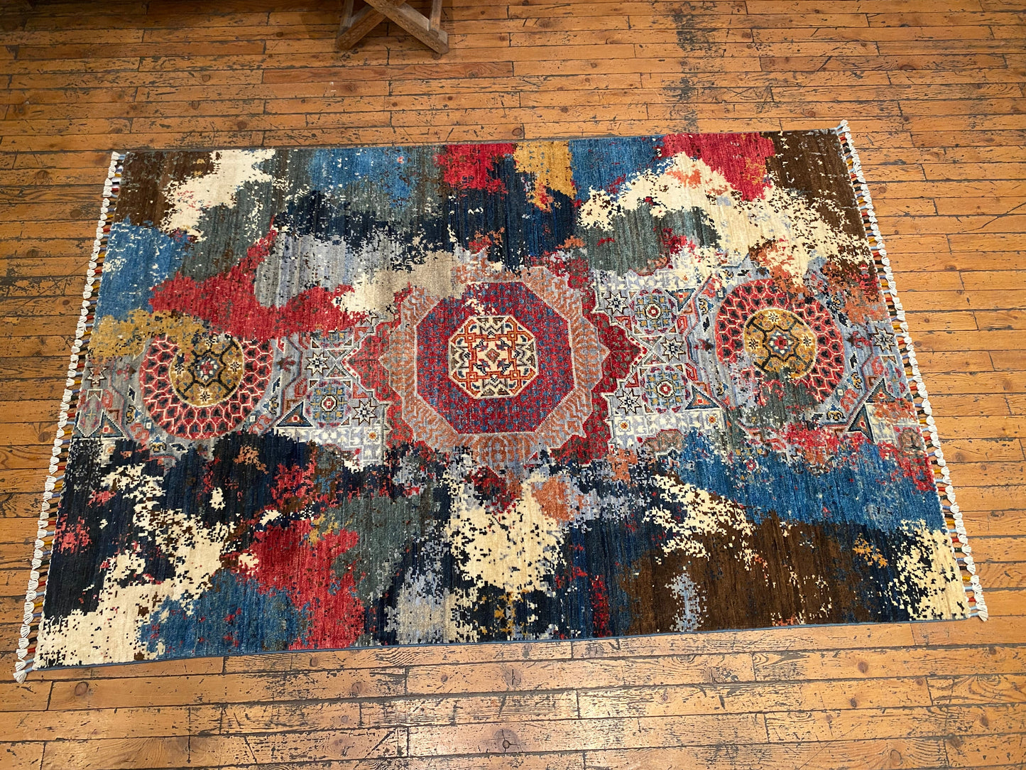 Unique Colorful Handmade Rug 4x6 ft | Extra-Ordinary Designer Carpet Cappadocia Rug Collection