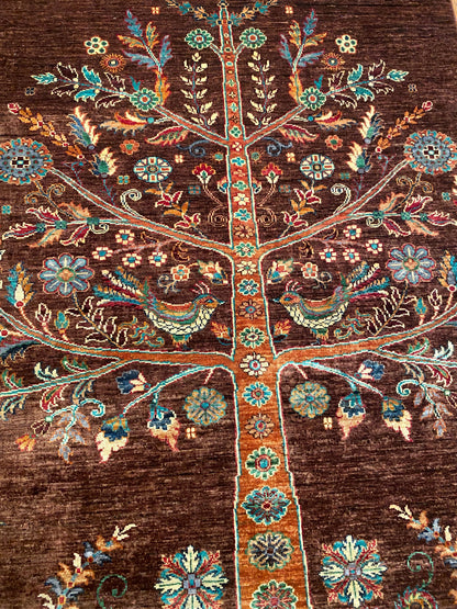 Brown Wool Carpet - Natural Dye Area Rug 4x6ft Cappadocia Rug Collection