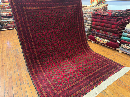 Dark Red Bukhara Natural Handmade Carpet 5x7ft Cappadocia Rug Collection