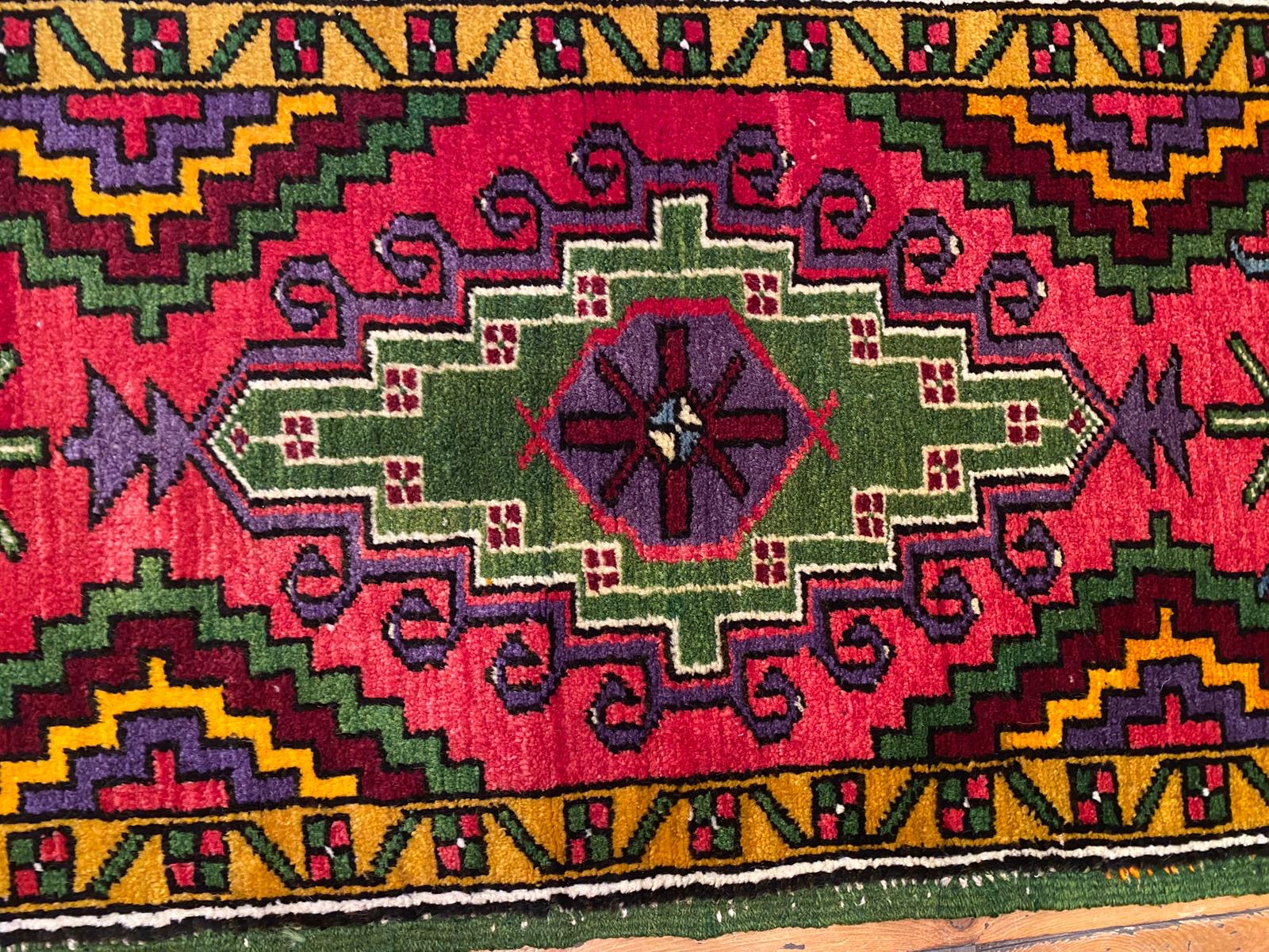Authentic Tribal Turkish Kilim Rug 2x4 ft - Handwoven Vintage