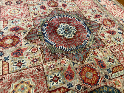 Handmade Mamluk Rug - Geometric Design 4'x6' | Premium Wool Carpet  ADN Cappadocia Rug Collection