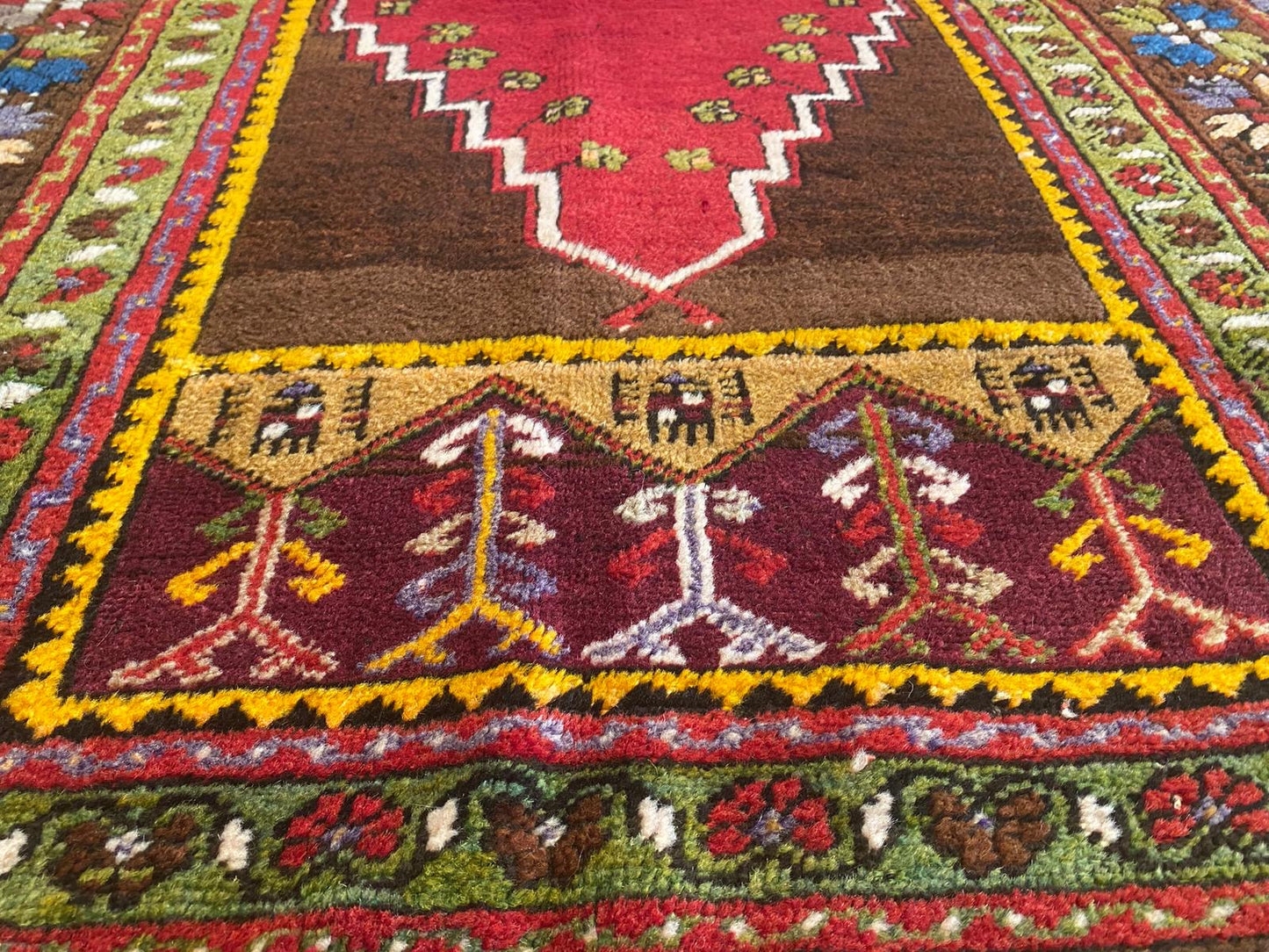 Anatolian Natural Dye Perfect Condition Area Antique Rug Cappadocia Rug Collection