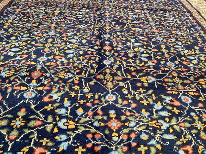 Handmade Turkish Floral Rug - Premium Vintage Oriental Carpet 6x7 Feet
