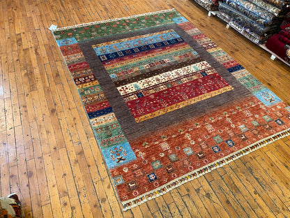 Tribal Gabbeh Handmade Wool Rug 5x7 ft Cappadocia Rug Collection