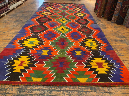 Colorful Geometric Handmade Kilim Rug Cappadocia Rug Collection