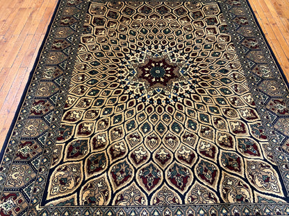 Hand-Knotted Pure Wool Oriental Rug with Geometric Pattern 5”x7”ft