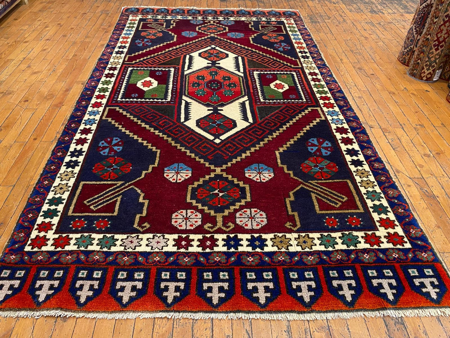 Cappadocia Antique Area Rug 4x8 ft - Handmade Turkish Vintage Rug