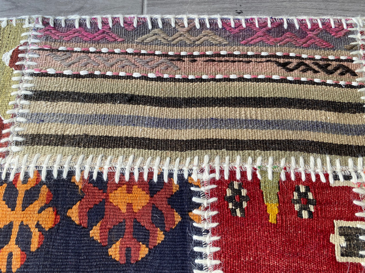Colorful Turkish Patchwork Rug 2x3ft Cappadocia Rug Collection