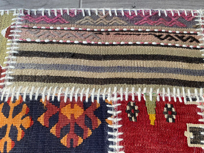 Colorful Turkish Patchwork Rug 2x3ft Cappadocia Rug Collection