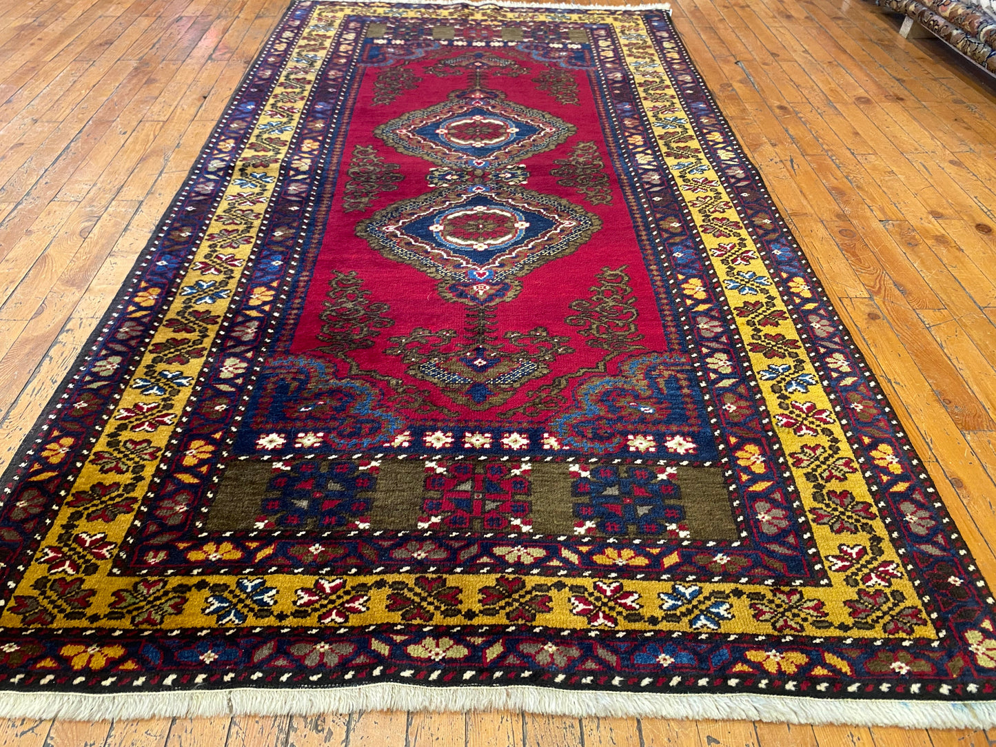 Cappadocia Yahyali Anatolian Turkish Rug 4x6 ft - Handwoven Vintage Wool Carpet Cappadocia Rug Collection