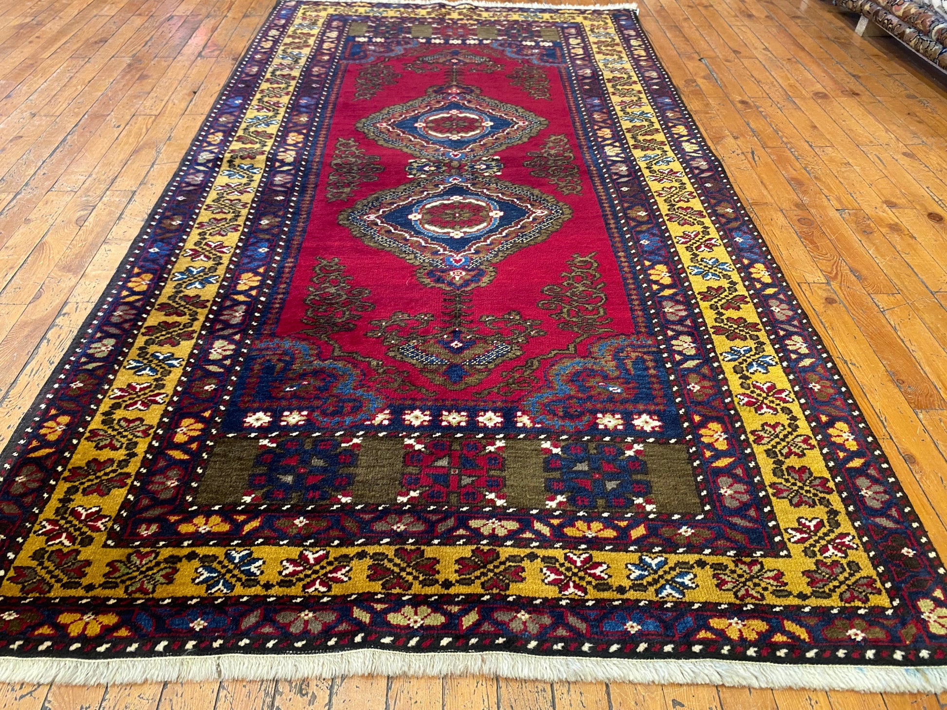 Cappadocia Yahyali Anatolian Turkish Rug 4x6 ft - Handwoven Vintage Wool Carpet Cappadocia Rug Collection