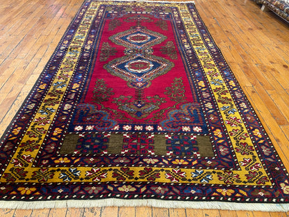 Cappadocia Yahyali Anatolian Turkish Rug 4x6 ft - Handwoven Vintage Wool Carpet Cappadocia Rug Collection