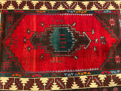 Dark Colors Traditional Handmade Rug 4x6ft