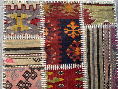 Colorful Turkish Patchwork Rug 2x3ft Cappadocia Rug Collection