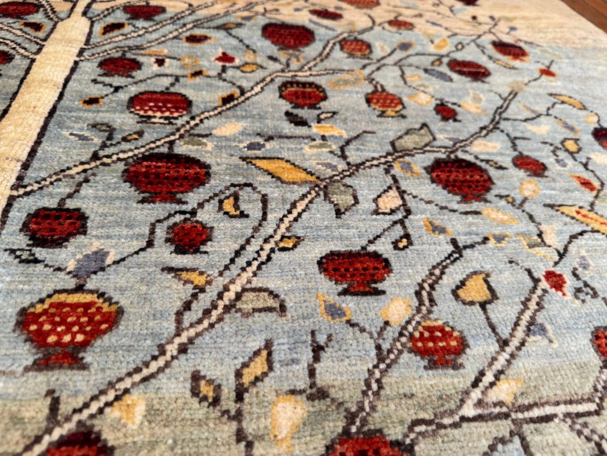 Handwoven Wool Rug – Tree of Life Design, Oriental Handmade Carpet 5x7ft Cappadocia Rug Collection