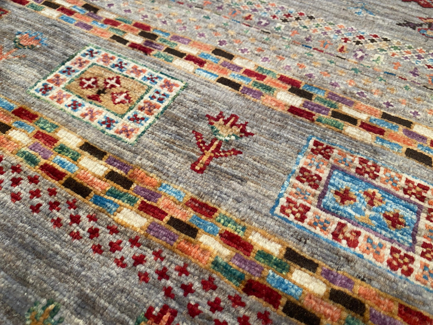 Gabbeh Rug 4x6 ft - Handwoven Wool Tribal Carpet 127x186cm Cappadocia Rug Collection