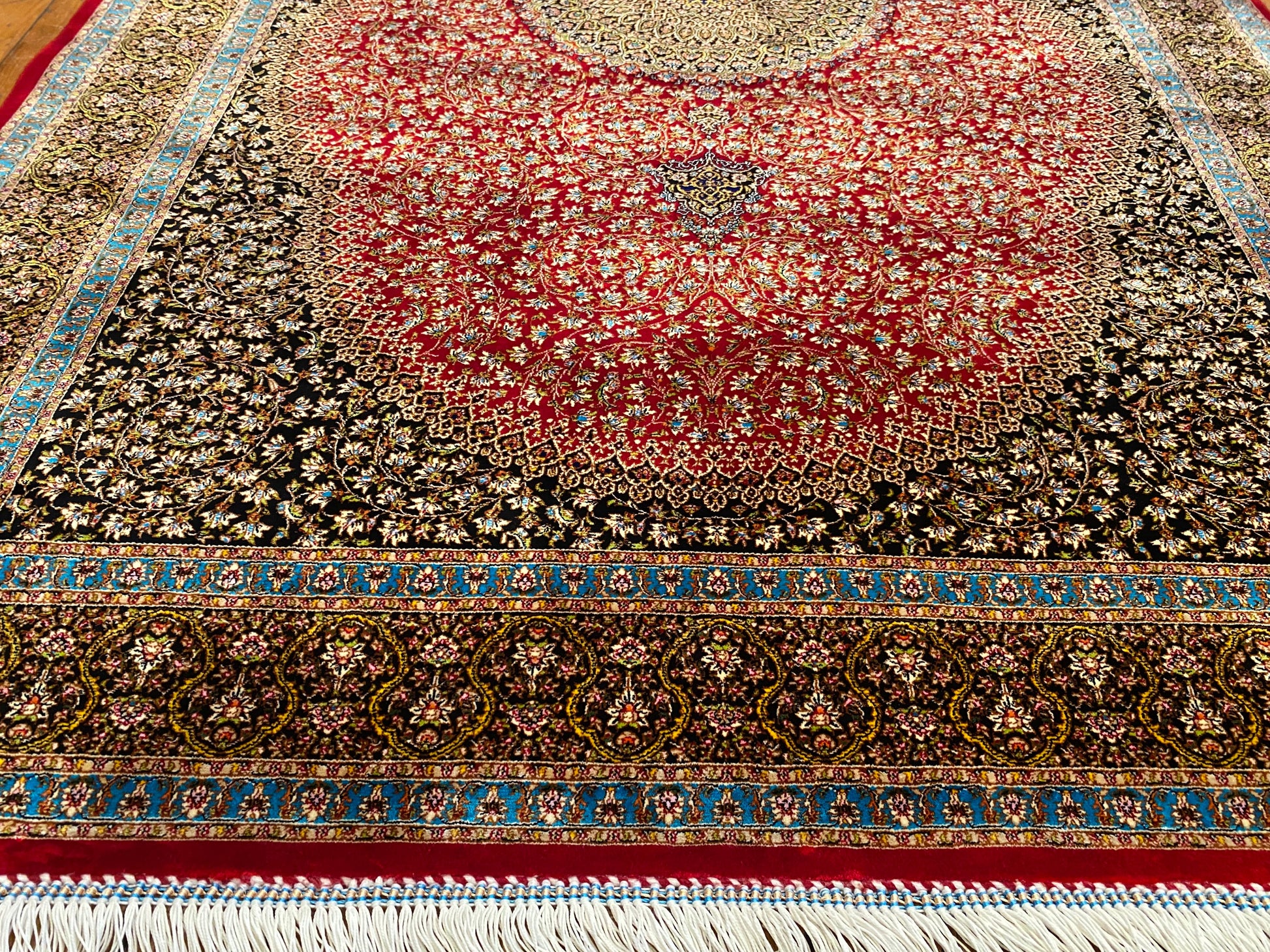 Luxury Turkish Red Silk Rug - Premium Rug 3'2"x4'9" (100x150cm) Cappadocia Rug Collection