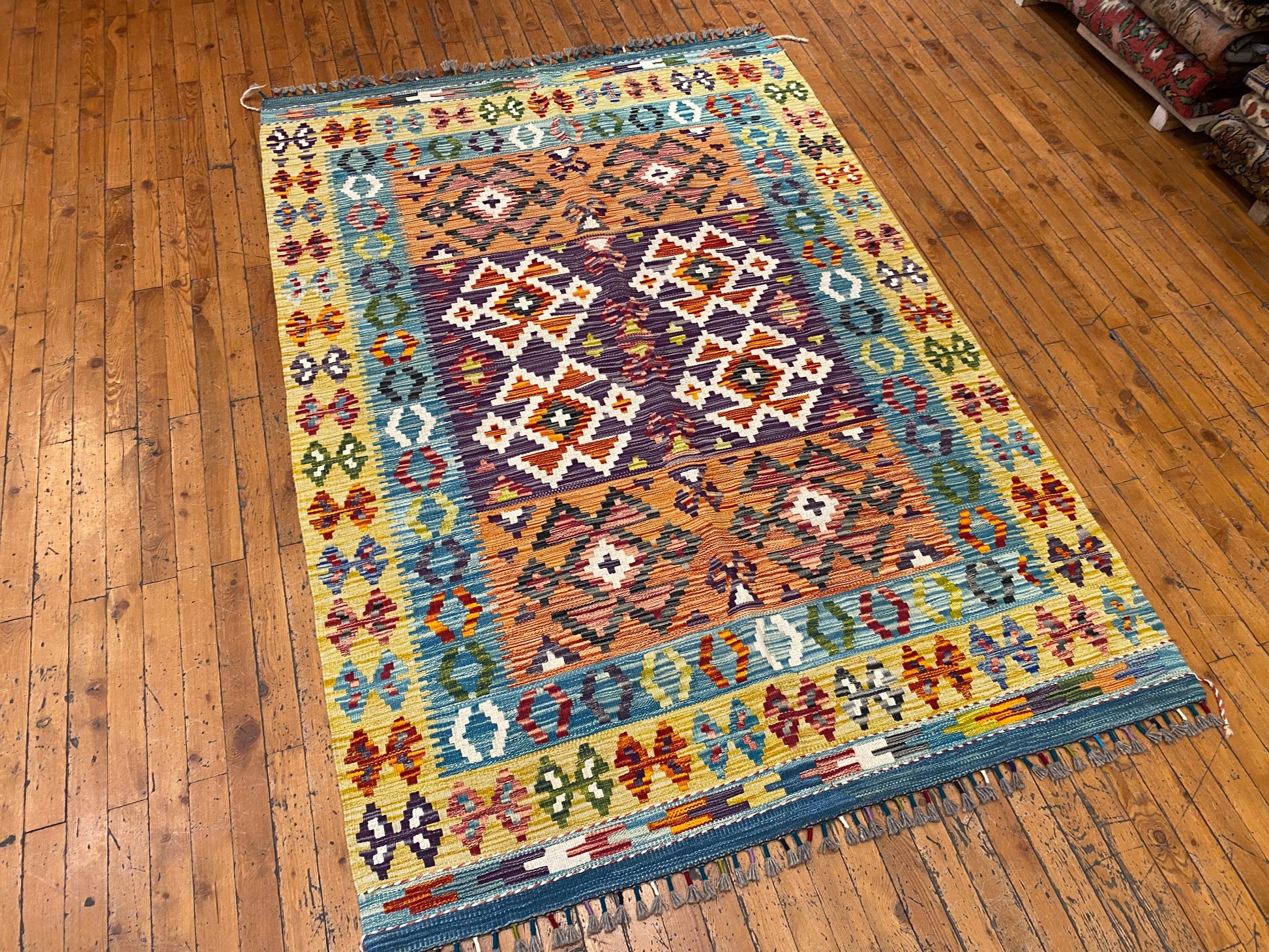 Handmade Are Kilim Rug 4x6 ft | Authentic Turkish Flatweave Carpet | 125x180 cm Cappadocia Rug Collection