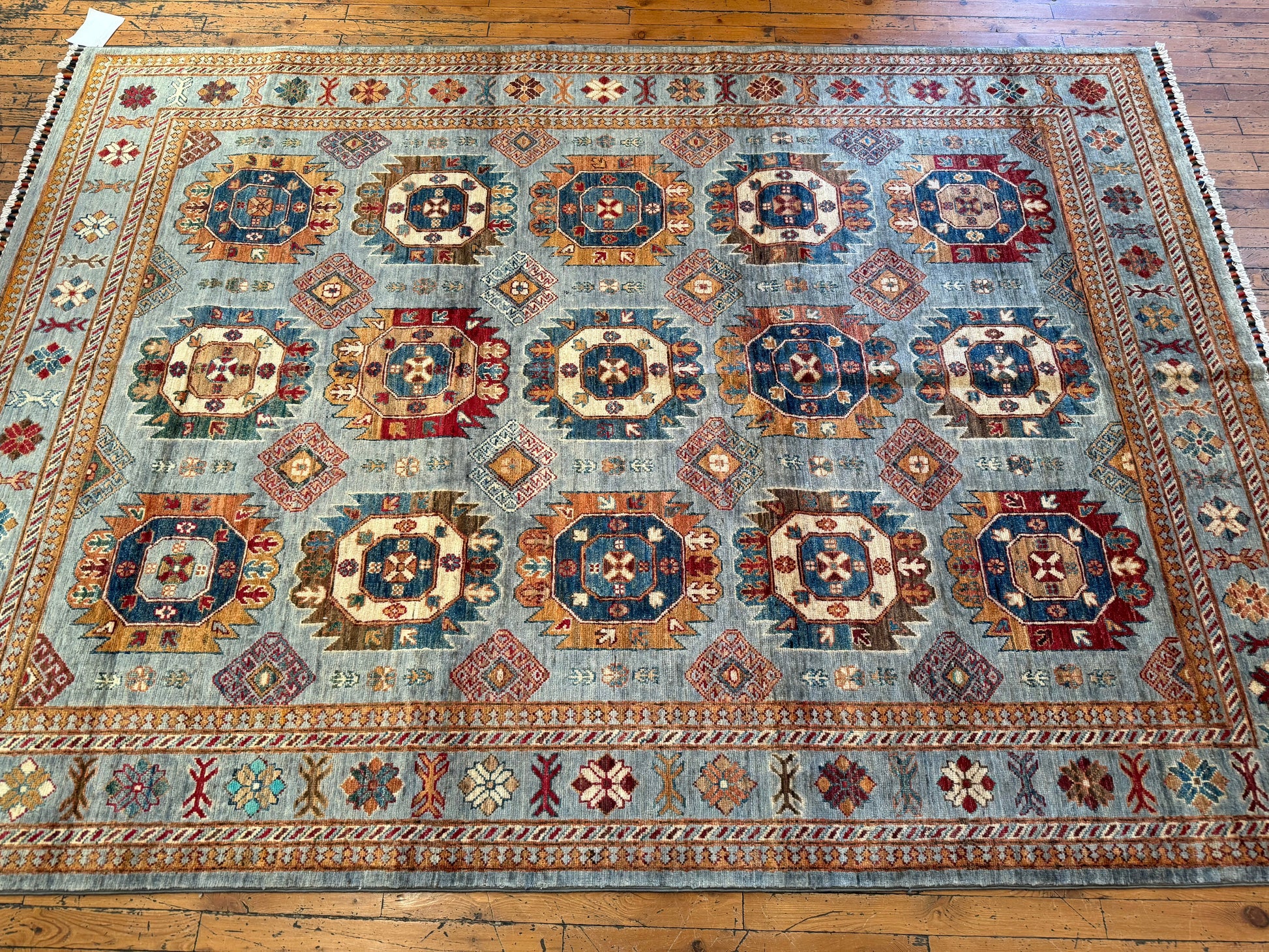 Turquoise Anatolian Handmade Area Carpet 6 x 8 ft Cappadocia Rug Collection