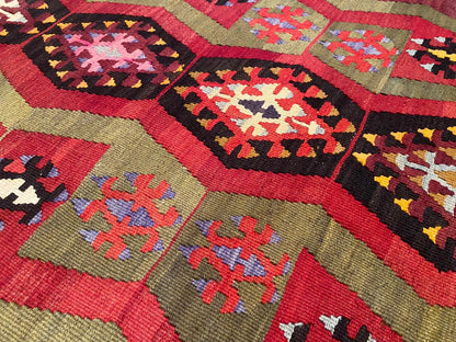 Tribal Area Handmade Turkish Kilim ,Wall Hanging Kilim Cappadocia Rug Collection