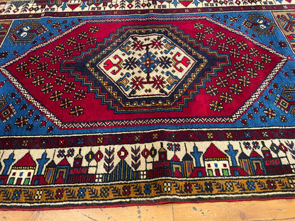 Handmade Cappadocia Rug, Authentic Yahyali Design from Central Anatolia 3x5ft
