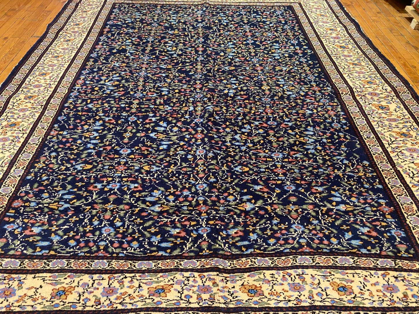 Handmade Turkish Floral Rug - Premium Vintage Oriental Carpet 6x7 Feet