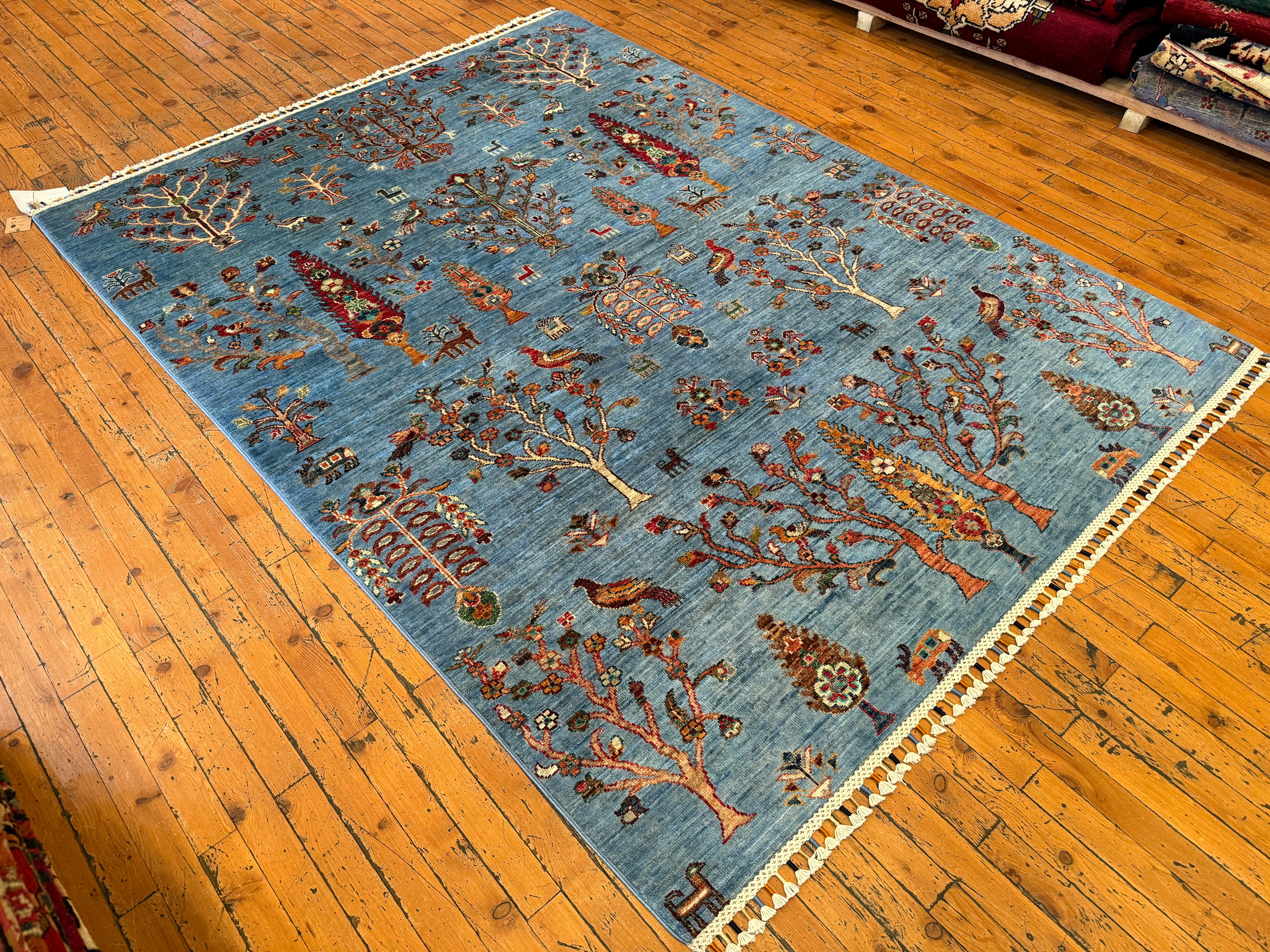 5x7 ft Traditional Tree of Life Handmade Wool Carpet | Authentic Hand Knotted Oriental Rug | Natural Dye Turkish Area Rug