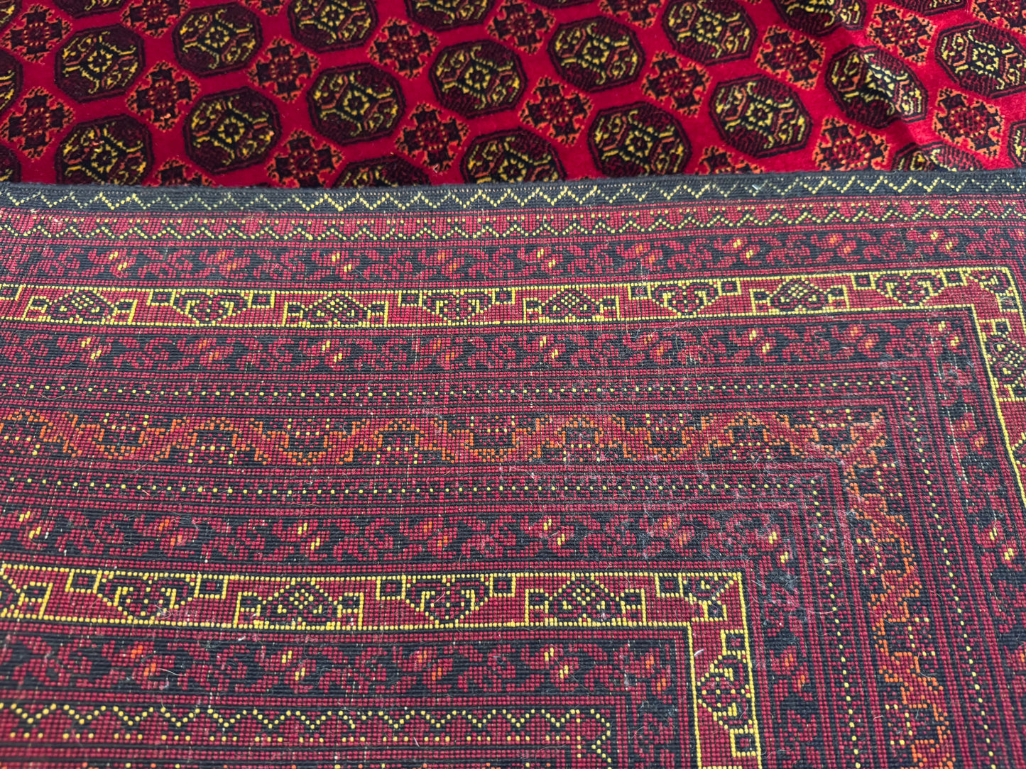 Dark Red Bukhara Natural Handmade Carpet 5x7ft Cappadocia Rug Collection