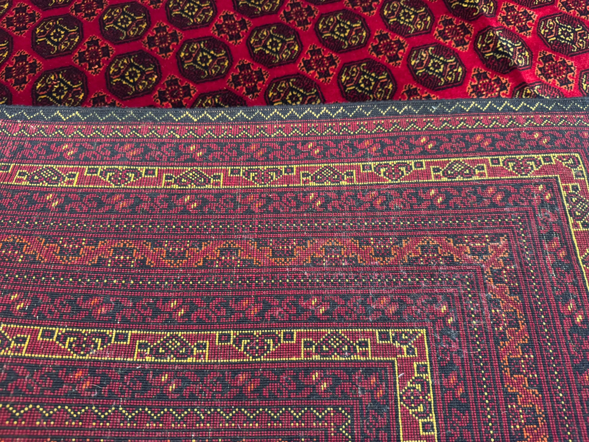 Dark Red Bukhara Natural Handmade Carpet 5x7ft Cappadocia Rug Collection