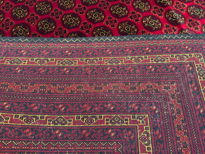 Dark Red Bukhara Natural Handmade Carpet 5x7ft Cappadocia Rug Collection