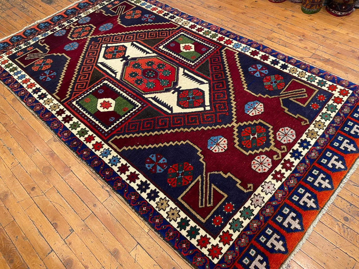Cappadocia Antique Area Rug 4x8 ft - Handmade Turkish Vintage Rug